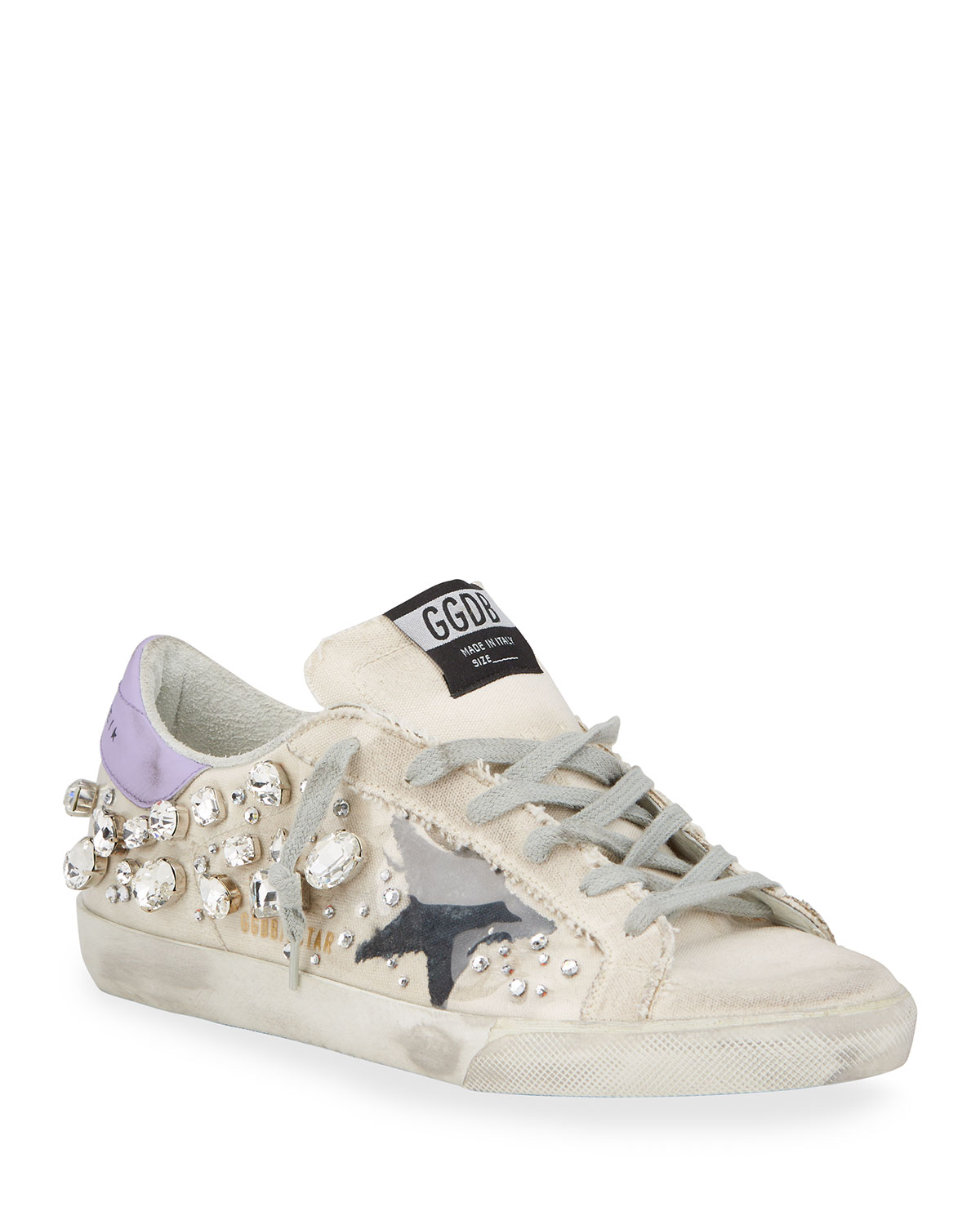 Golden Goose Crystal Embellished 'superstar' Sneakers - LoveShoesClub.com