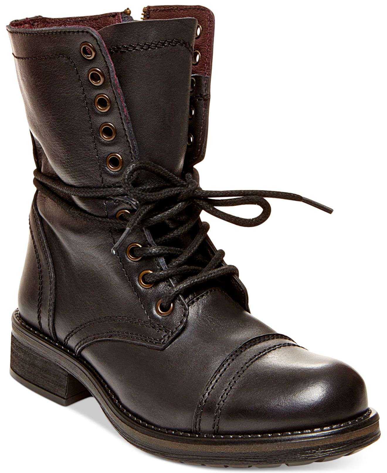 Black Combat Boots Steve Madden - LoveShoesClub.com